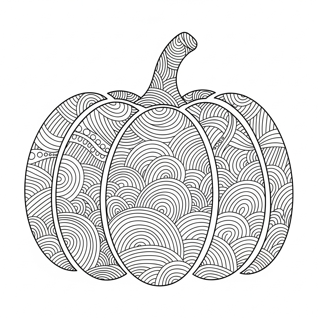 Zentangle Halloween pumpa för vuxna