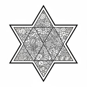 Zentangle Hanuka-symbol för vuxna