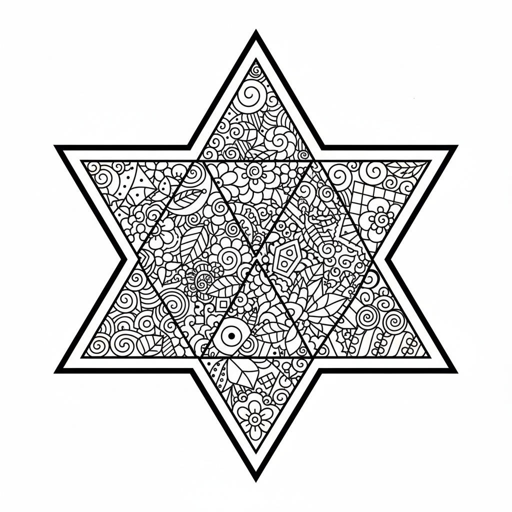 Zentangle Hanuka-symbol för vuxna