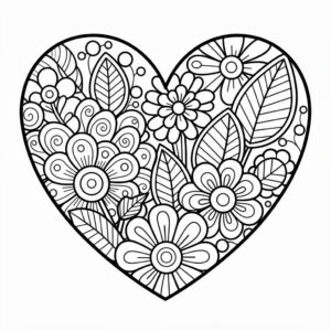 Zentangle hjärta för Mors dag för vuxna