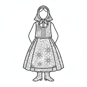 Zentangle-inspirerad folkdräkt för vuxna