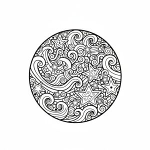 Zentangle-inspirerad sommarsol målarbild