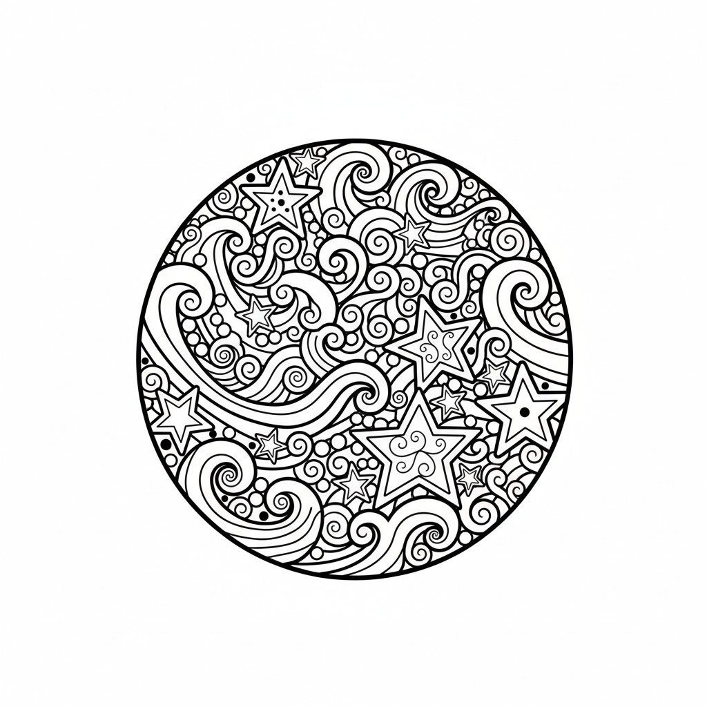 Zentangle-inspirerad sommarsol målarbild