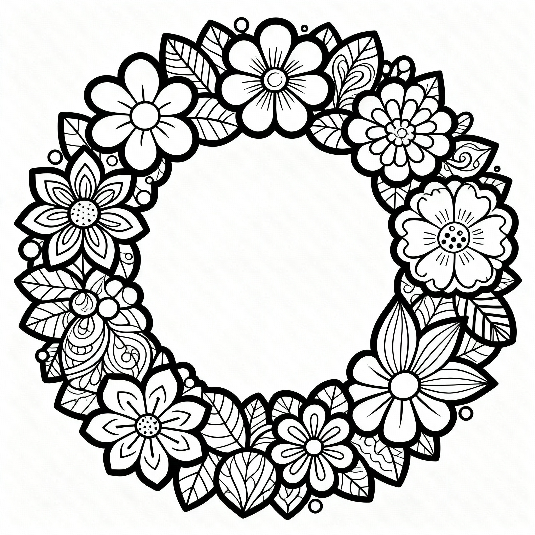 Zentangle julkrans för vuxna
