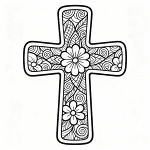 Zentangle kors med mönster för vuxna