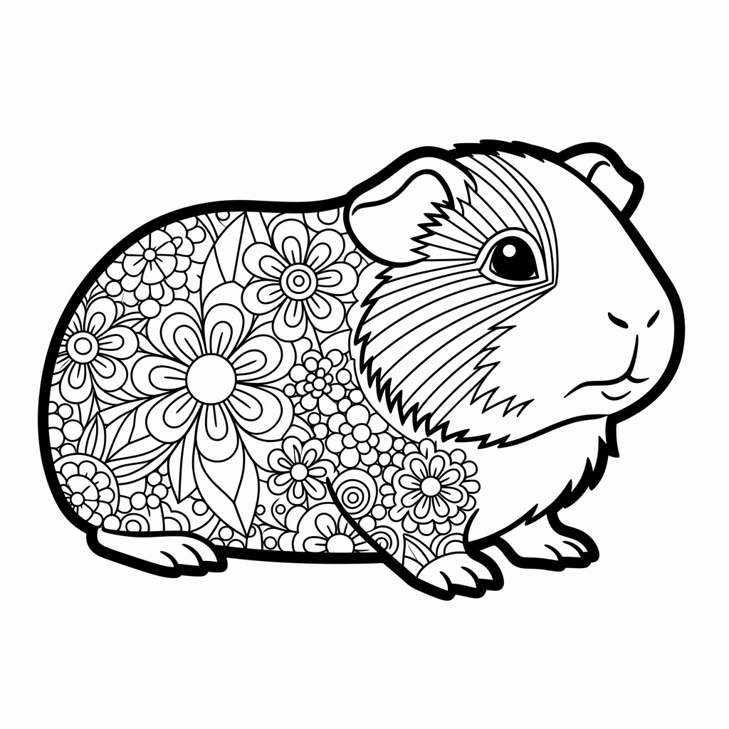 Zentangle marsvin för vuxna
