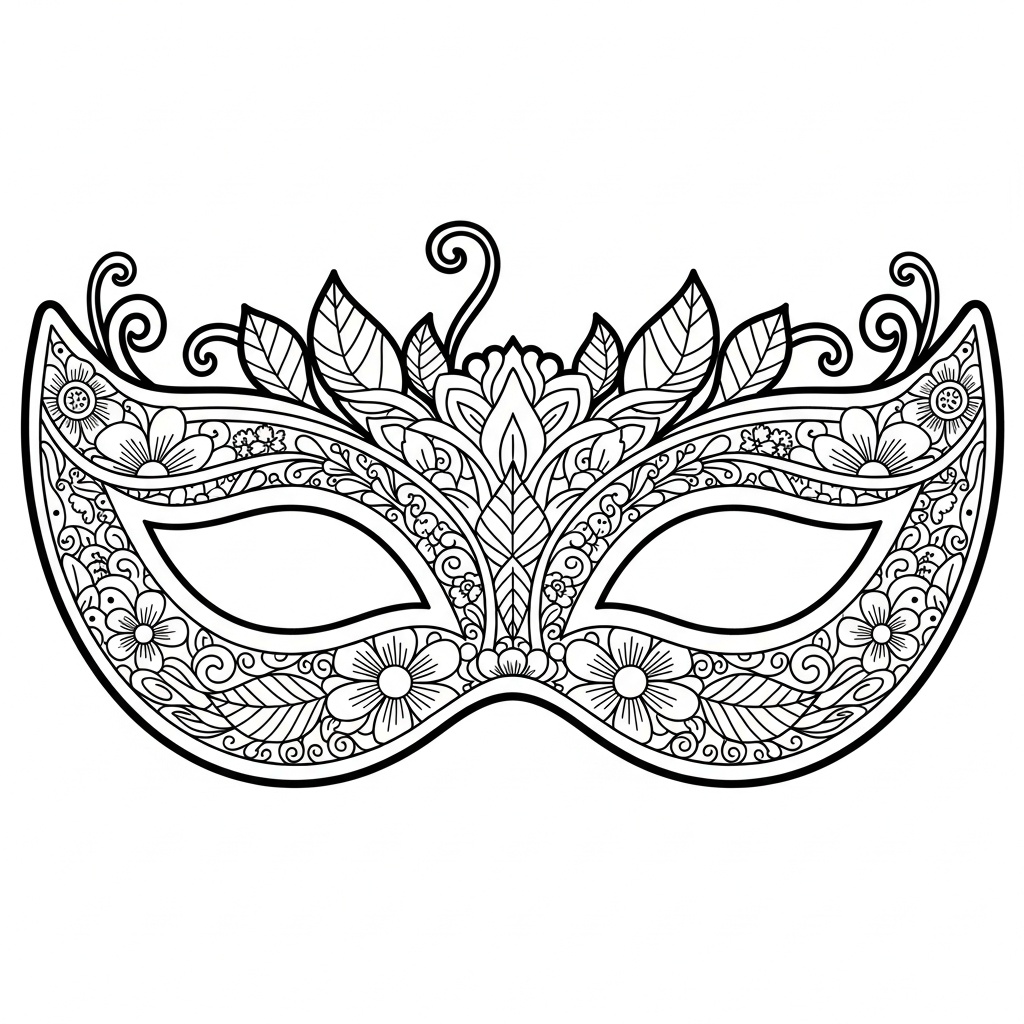 Zentangle maskeradmask för vuxna