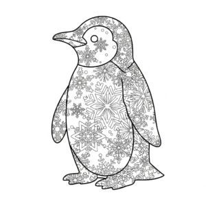 Zentangle pingvin med avslappnande mönster för vuxna