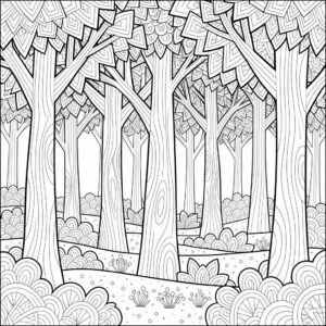 Zentangle-skog för avkoppling och vuxna