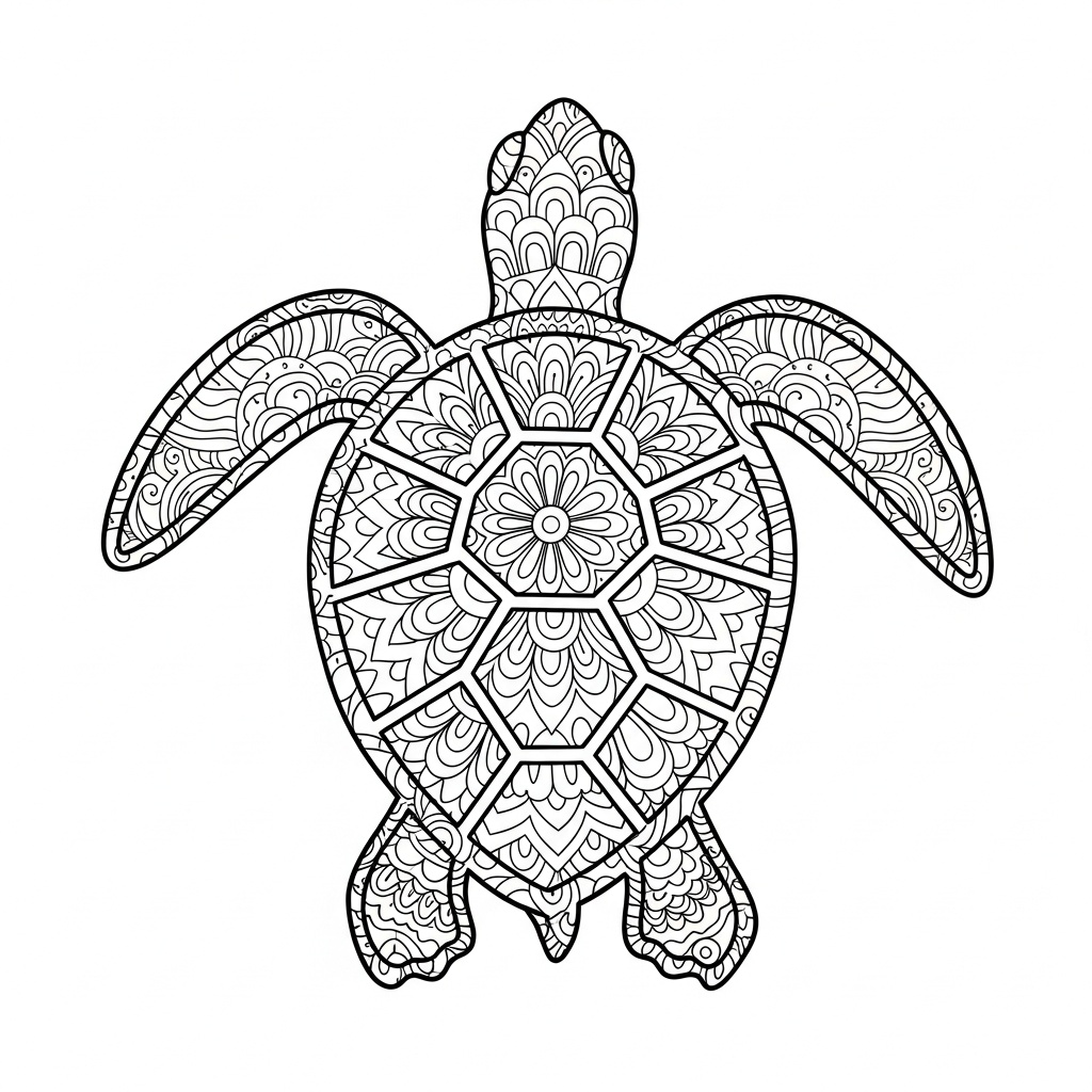 Zentangle sköldpadda för vuxna