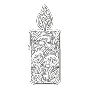 Zentangle-stil ljus med låga för vuxna