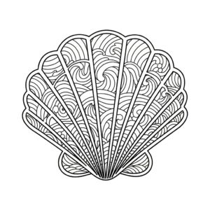 Zentangle-stil musselkomposition för vuxna