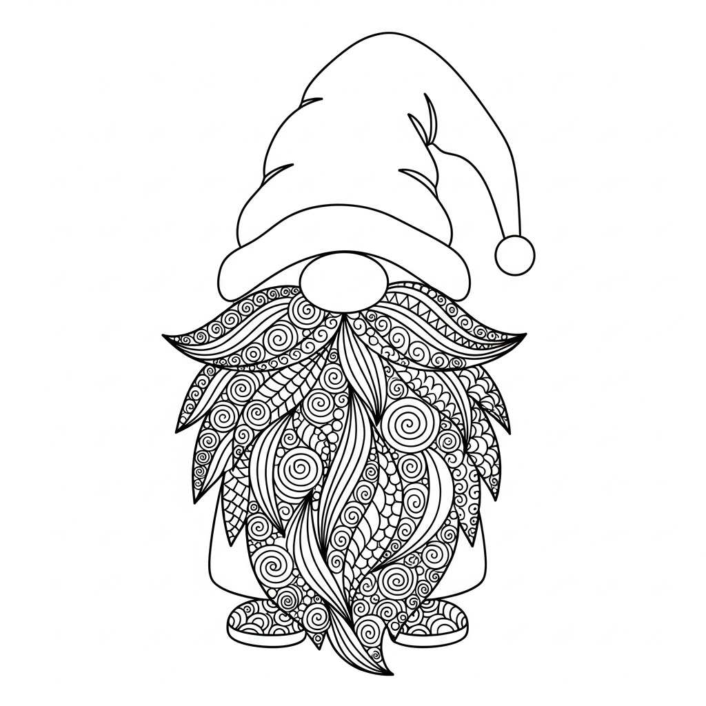 Zentangle-stil skäggig tomte