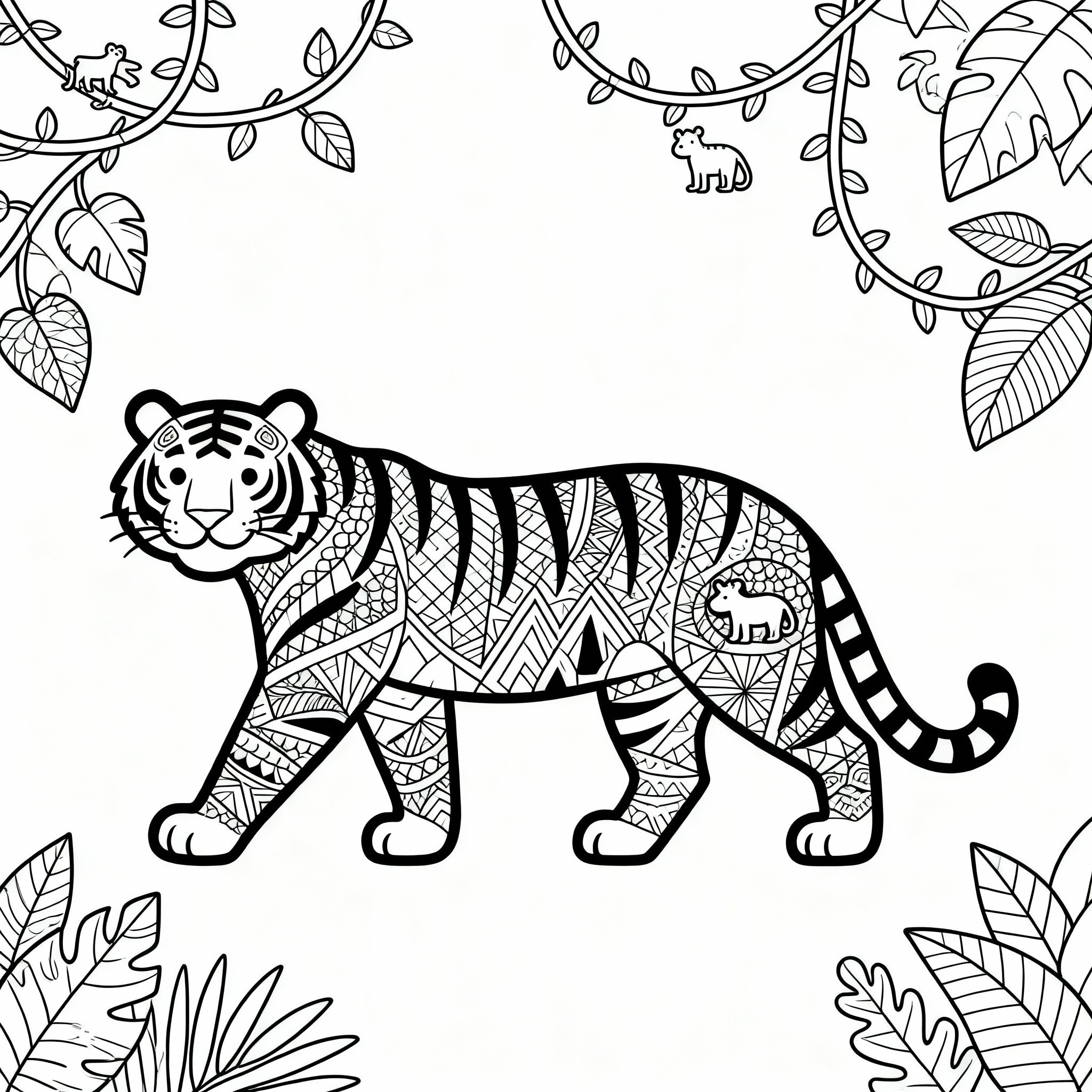 Zentangle stor katt för vuxna