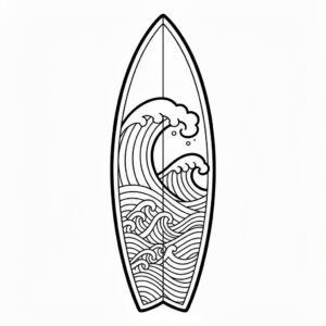 Zentangle surfbräda målarbild