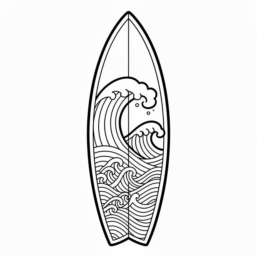 Zentangle surfbräda målarbild