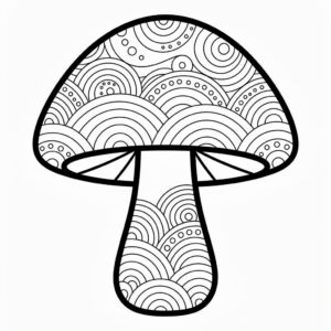 Zentangle-svamp för avslappning och färgläggning för vuxna