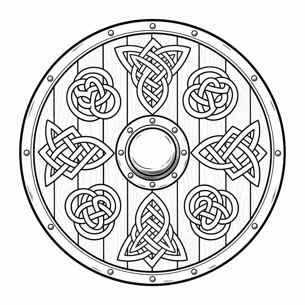 Zentangle vikingasköld för vuxna