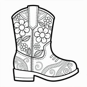 Zentangle vilda västern stövel för vuxna
