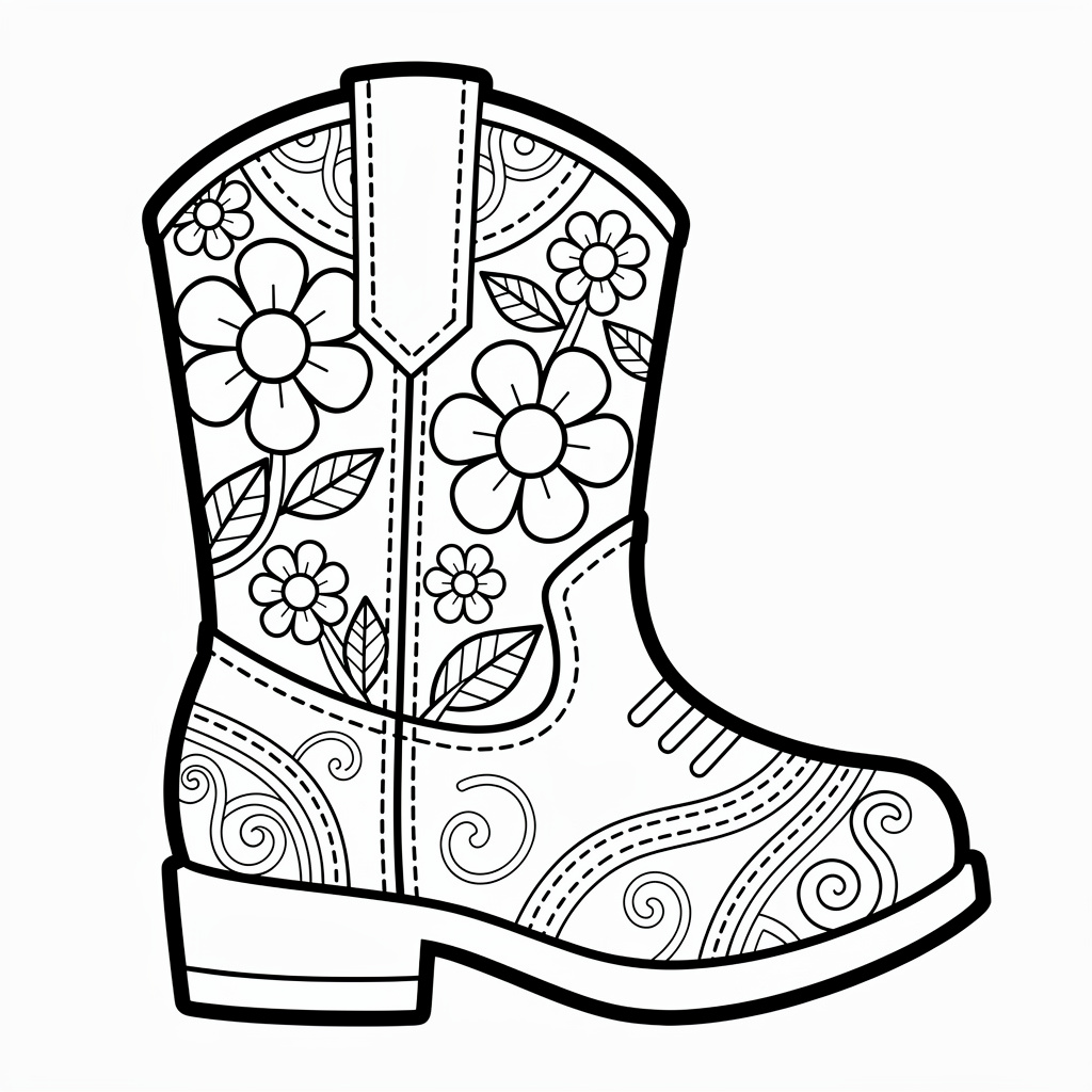 Zentangle vilda västern stövel för vuxna