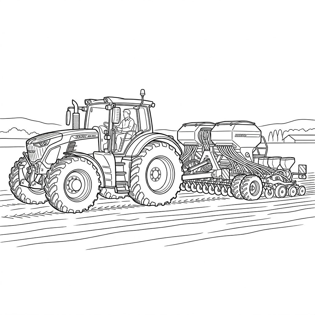 Fendt traktor med avancerad såmaskin