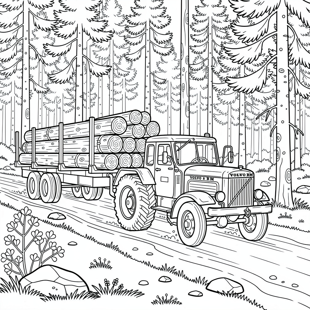Klassisk Volvo BM traktor i skogen