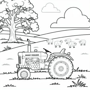 Massey Ferguson traktor på sommarbete