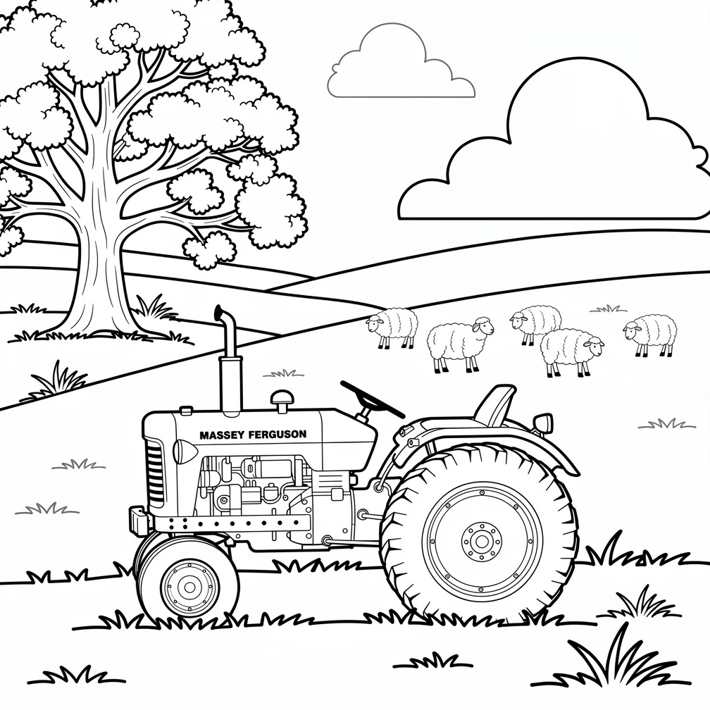 Massey Ferguson traktor på sommarbete