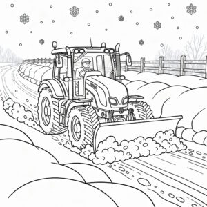 Modern Valtra traktor som röjer snö